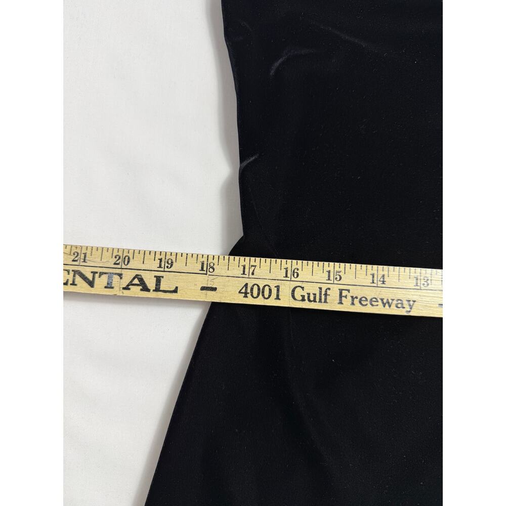 Vintage 90s Ronni Nicole Maxi Dress Black Velvet Goth Gown Y2K Sz M/L/8? strech - Picture 9 of 10